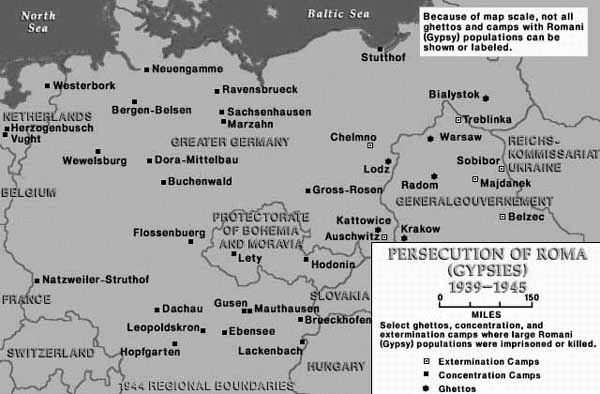 Map of Romani
                                                Persecution 