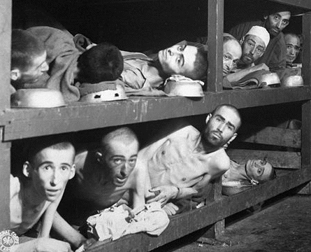 Buchenwald
                                                prisoners with Elie
                                                Wiesel