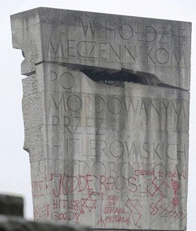 Vandalization of
                                                          the Plaszow
                                                          Camp Holocaust
                                                          monument 